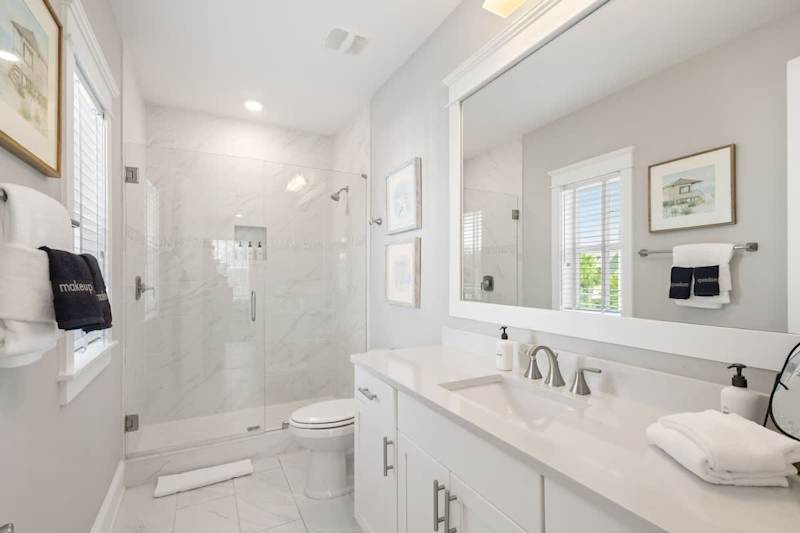 Bathroom features a walk-in shower.
