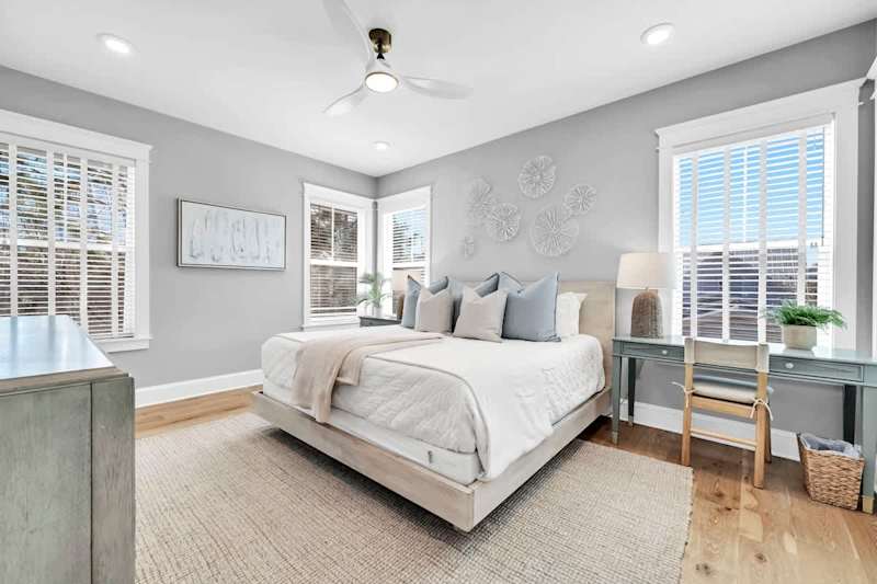 Bedroom #5 features a king bed, dedicated work space, smart tv and ensuite.