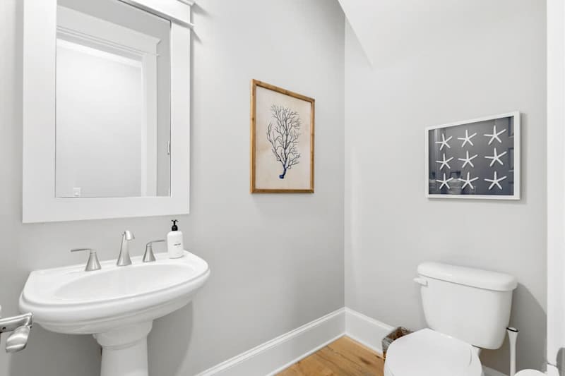 First floor half bathroom.