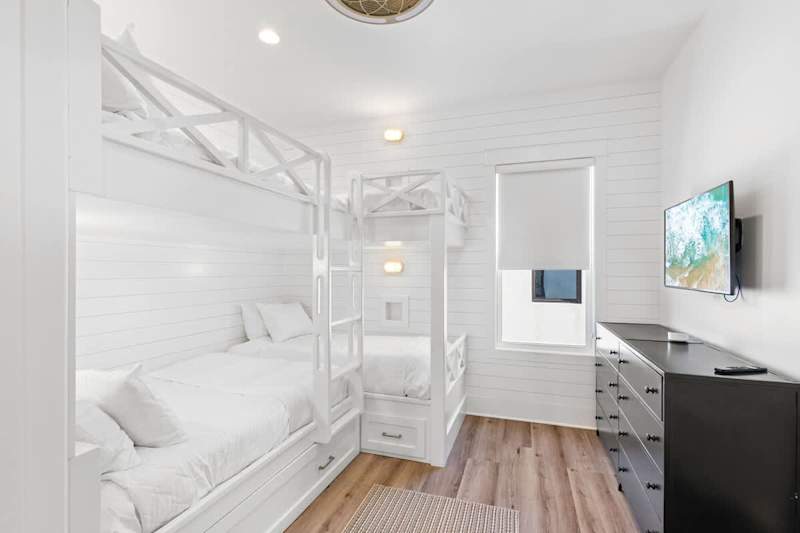 Bedroom #2 features a smart tv and shared bathroom.