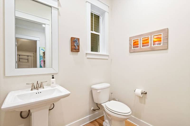 First floor half bathroom.