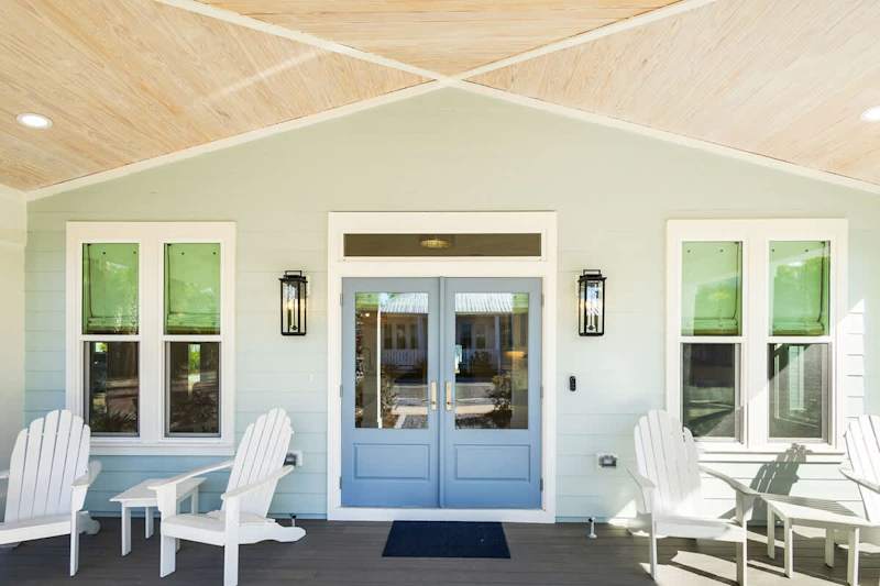 Large front patio is the perfect spot to enjoy a morning cup of coffee.