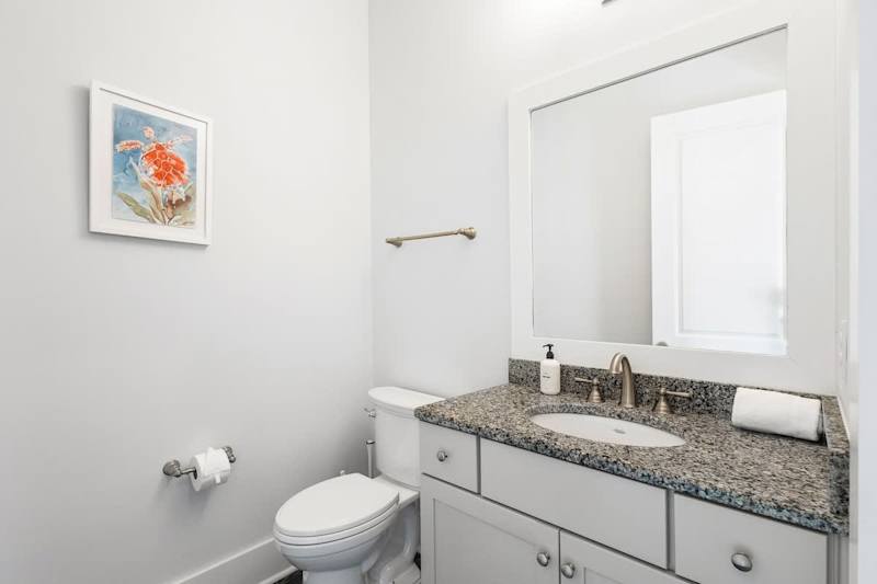 First floor half bathroom.