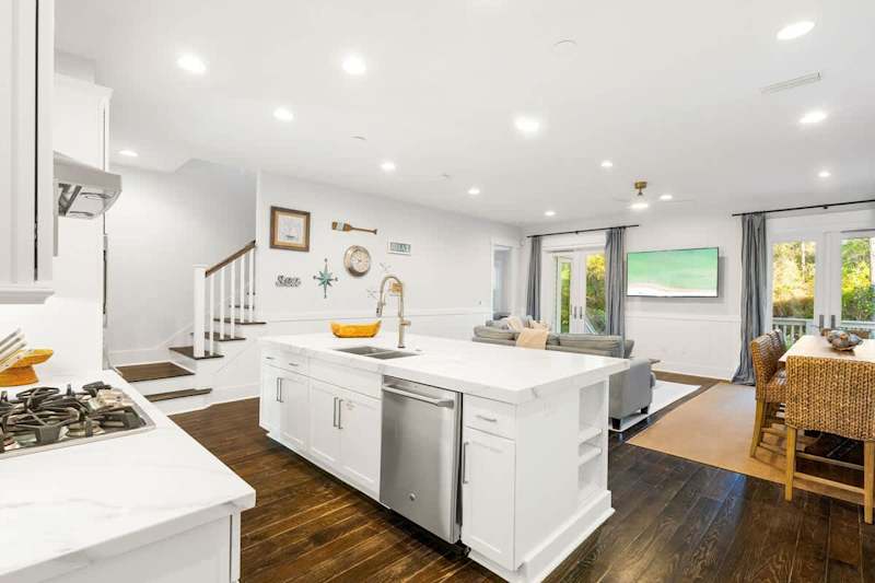 Open concept living area is perfect for gathering together.