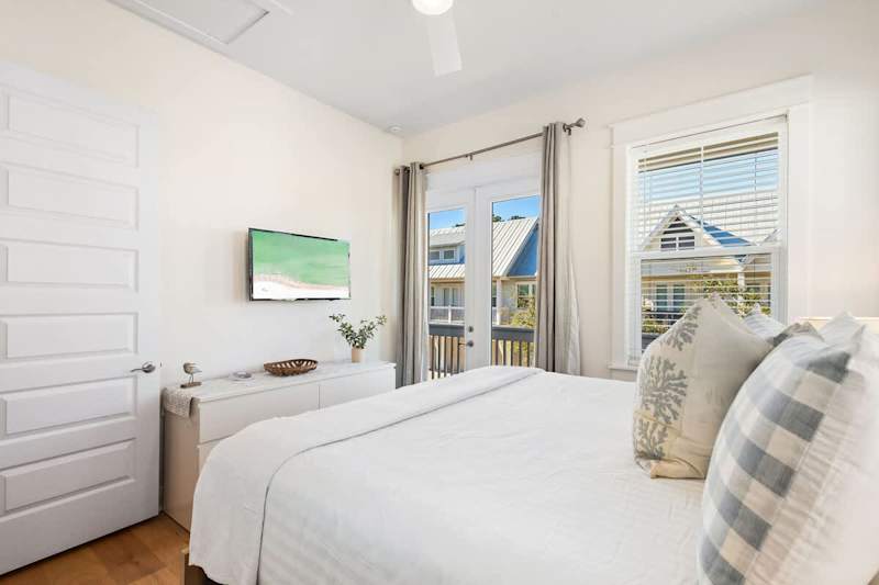 Bedroom features a walkout to your large private balcony.