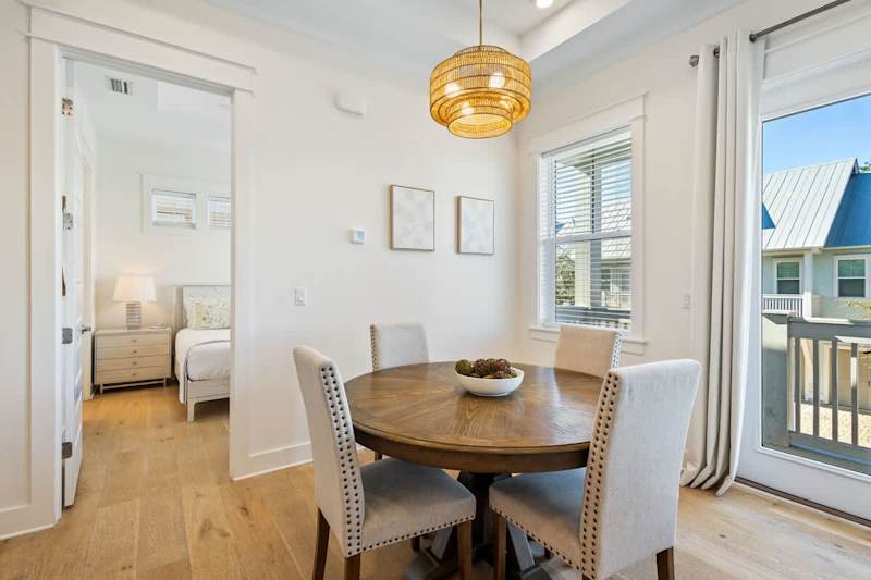 Dining room table features seating for 4.