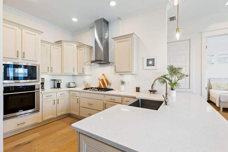 Gourmet kitchen perfect for cooking together.