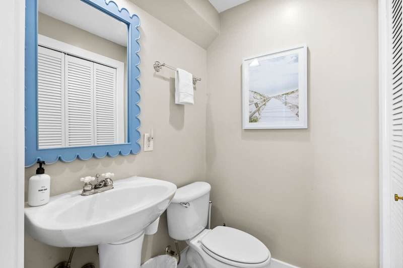 First floor half bathroom.