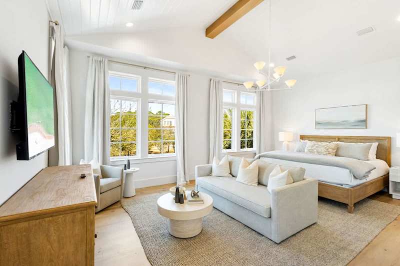 Bedroom #3 features a king bed, a smart tv and ensuite.