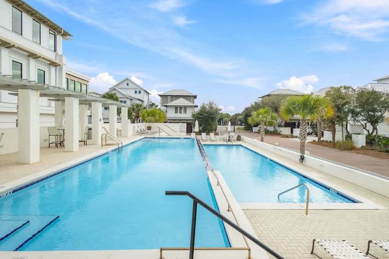 Gorgeous 2-tier community pool just down the block from the home.