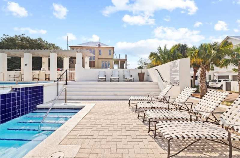 Pool features plenty of places to lounge and soak in the rays 30a.