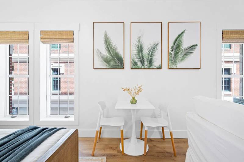Dining area with seating for 2.