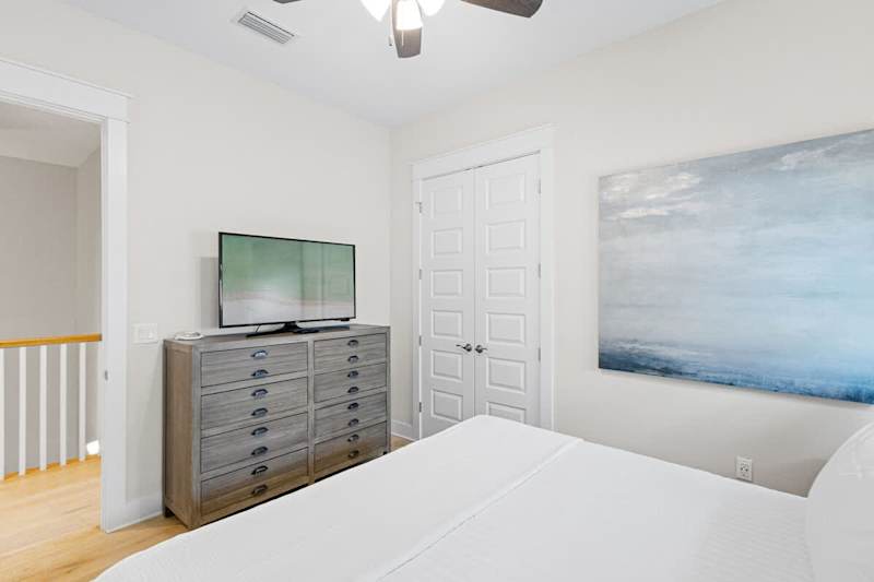 Bedroom has a smart TV!