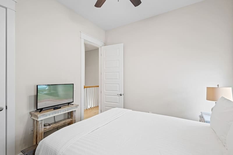 Bedroom has a smart TV!