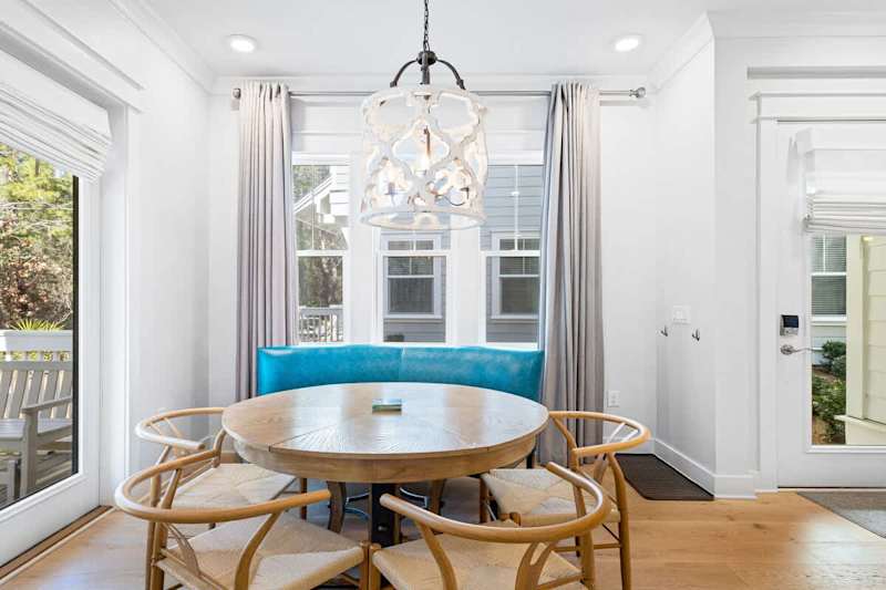 Dining room table features seating for 6.