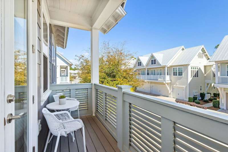 Balcony is the perfect place to enjoy the warmth of 30a while sipping on your morning cup of coffee.