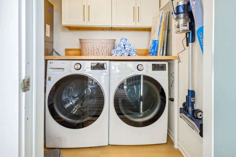 Home features a full washer and dryer. You will also find all of your beach essentials here!