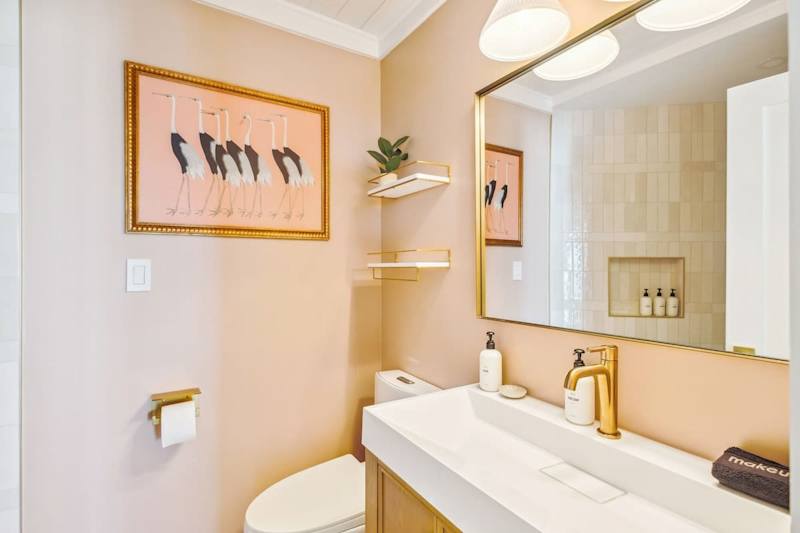 Bathroom feature a walk-in shower.