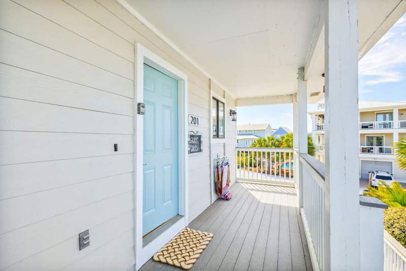 Beach chairs are found right outside the front door.