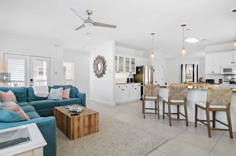 Open concept first floor living area.