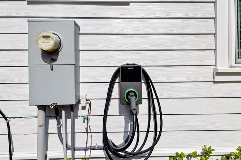 Home includes an EV charger.