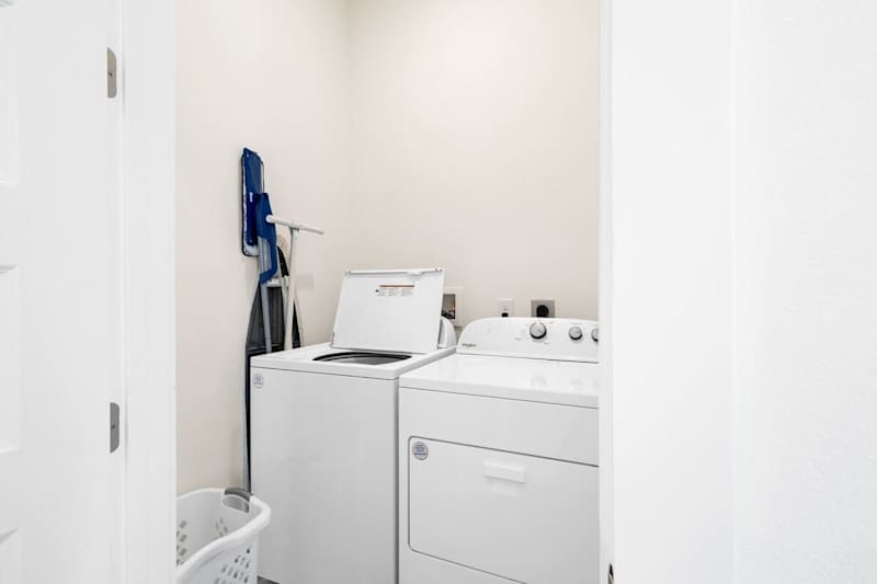Full size washer and dryer in the home.