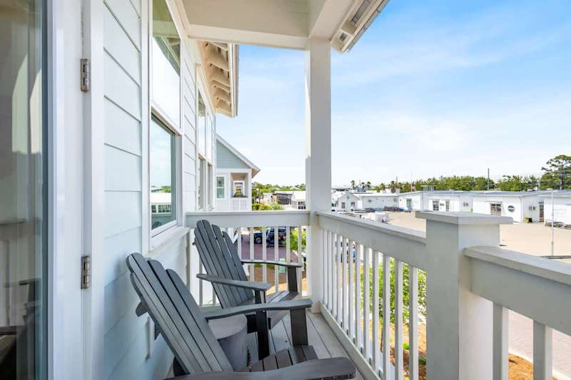 Balcony is the perfect place to enjoy the warmth of 30a while sipping on your morning cup of coffee.