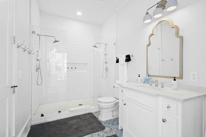 First floor bathroom features a walk-in shower.
