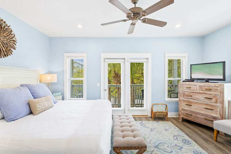 Bedroom #4 features a king bed, smart tv and ensuite.