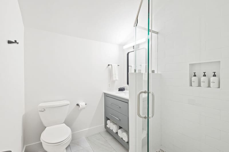 Bathroom features walk-in shower.