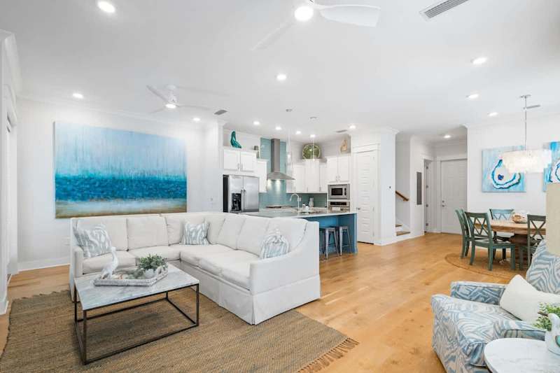 Beautifully decorated open floor concept.