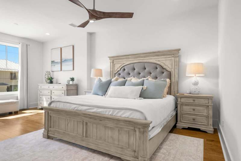 Bedroom #4 features a king, built-in twin bunk, with ensuite bathroom and smart tc.