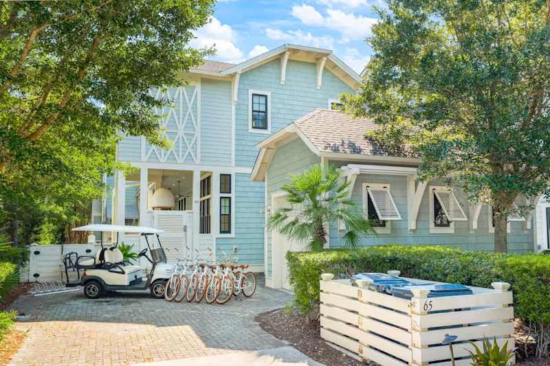 Driveway can park up to 4 vehicles. Home includes 4 seater golf cart & 6 adults bikes.