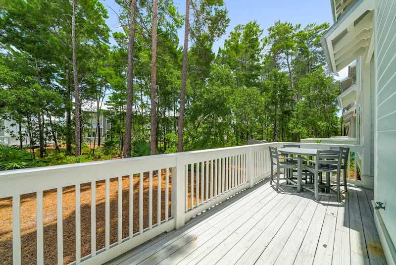 The private patio looks out to the beautiful Deer Lake State park. Perfect spot to enjoy your morning coffee!
