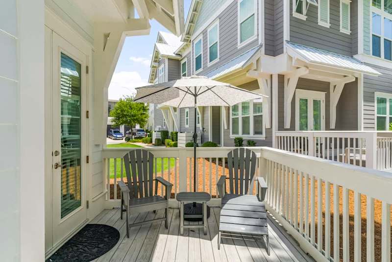 Beautiful, serene patio off living room.