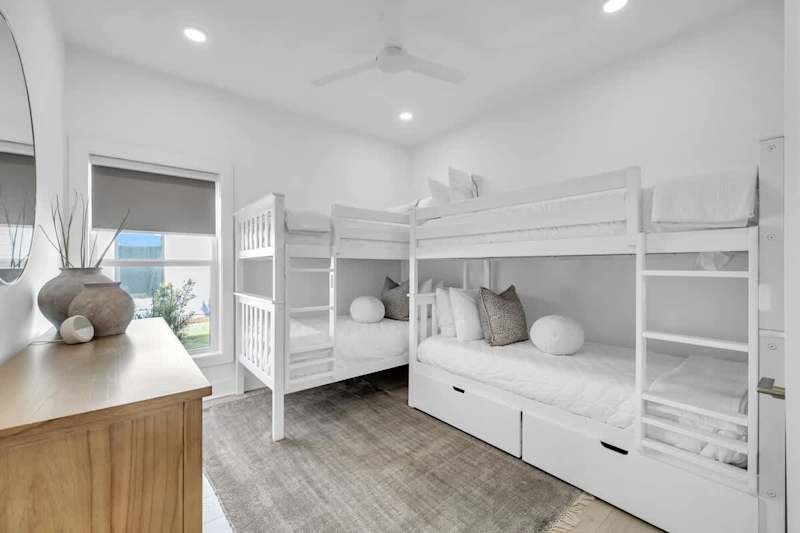 Bedroom #3 features (2) twin over twin bunks.