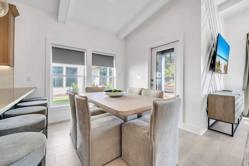 Dining room table features seating for 6.