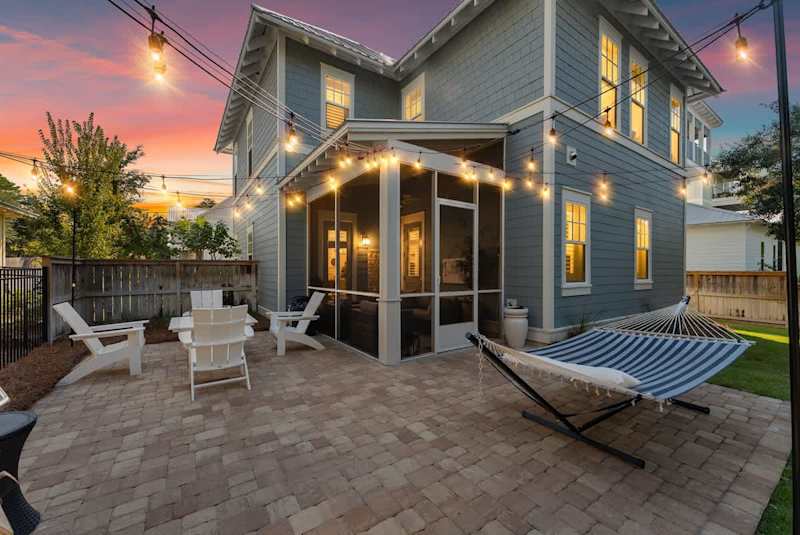 Enjoy nights in the private backyard after a long day at the beach!
