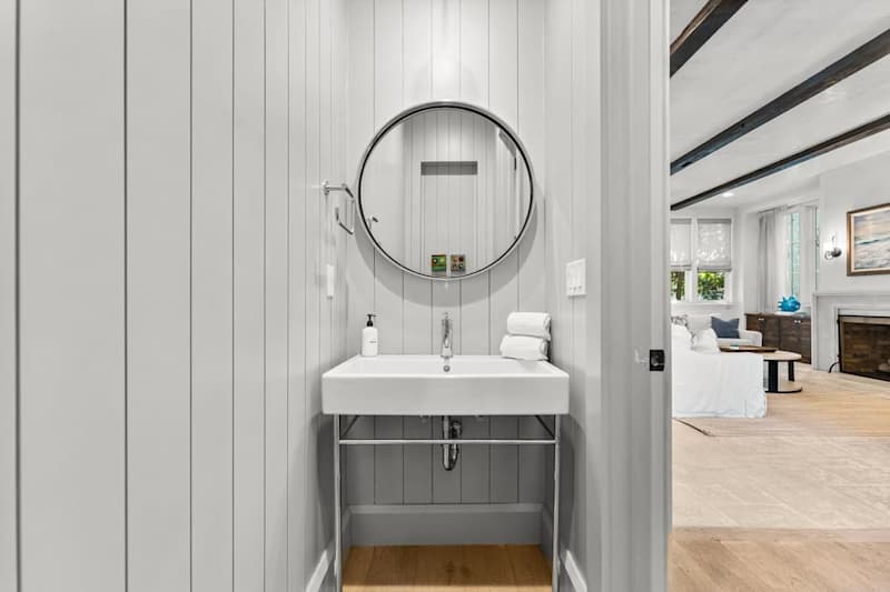First floor half bathroom.