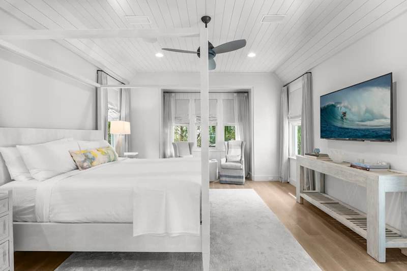 Bedroom #4 features king bed, with ensuite and smart tv.