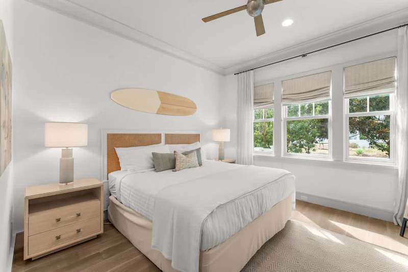 Bedroom #1 features king bed, with ensuite  & smart tv.