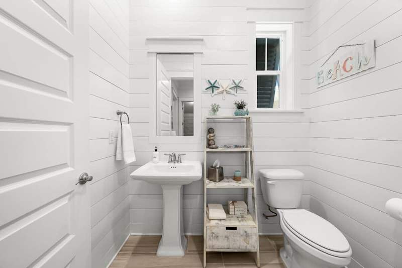 First floor half bathroom.