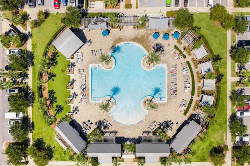5,000 sq ft community pool that is heated October/November & March/April. Also features beautiful gas grilling cabanas.