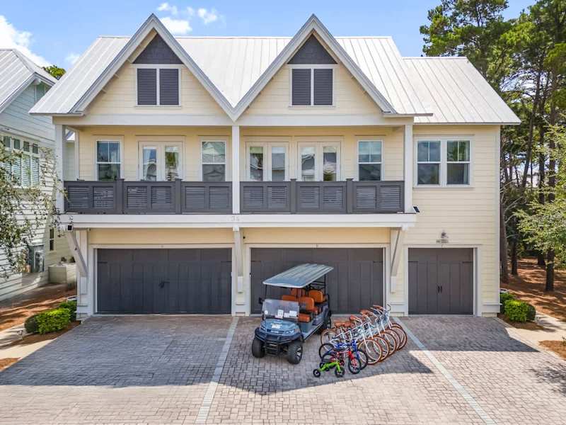 Home features a 6 seater golf cart, 6 adult bikes, and kid bikes!