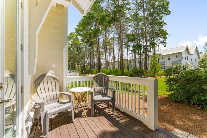 Beautiful, serene patio off living room. Perfect spot to enjoy your morning coffee!