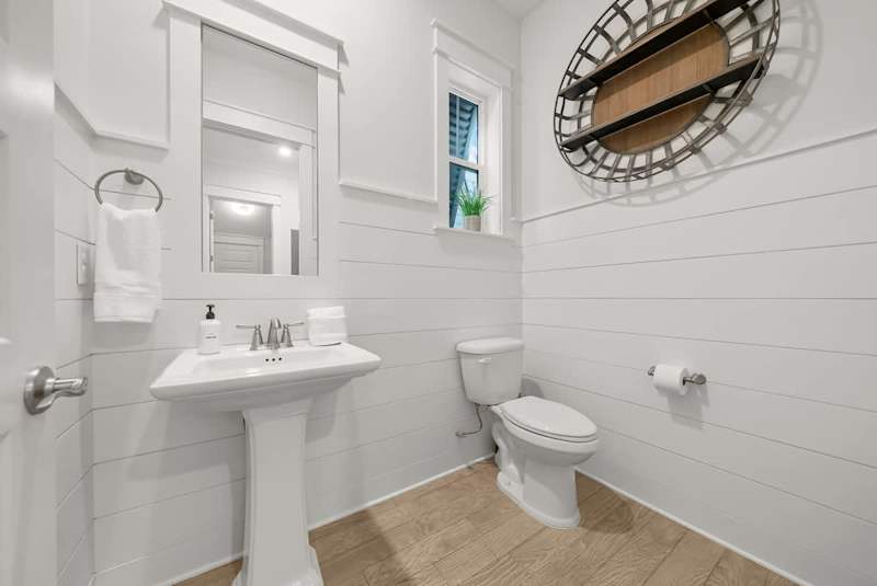 First floor half bathroom.