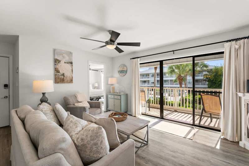 Living space with courtyard views!