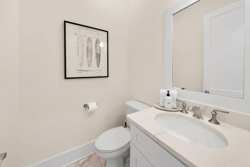 First floor half bathroom.