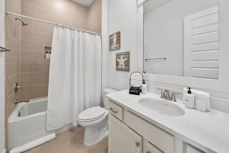 Bathroom #2 has a shower/tub combo.