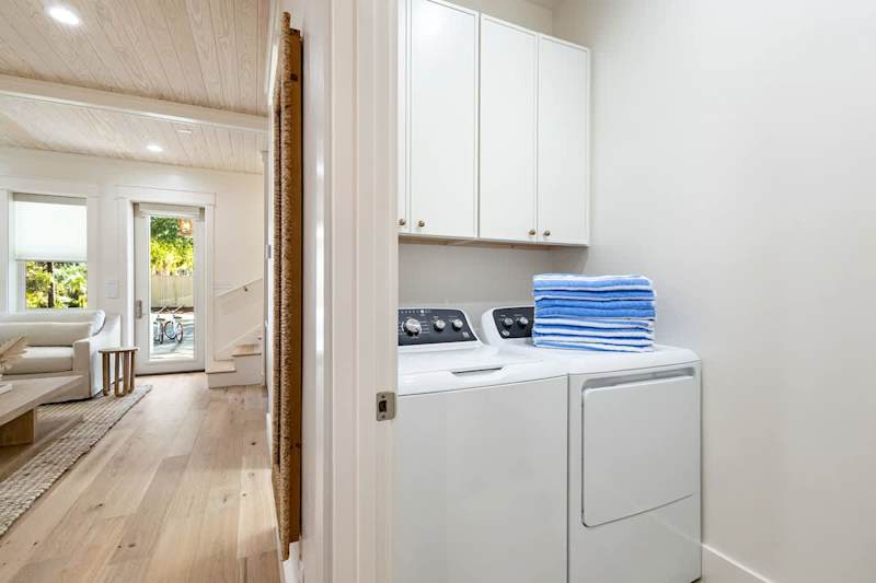 Full washer and dryer in home.
